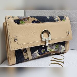 SALVATORE FERRAGAMO Fondo Denim Wallet  1R-226139 NWT  RARE!!